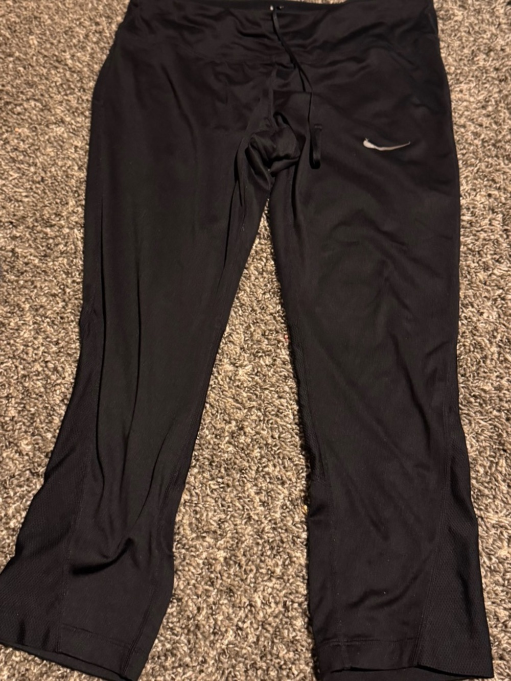 Nike Black Athletic Leggings with Reflective Swoosh